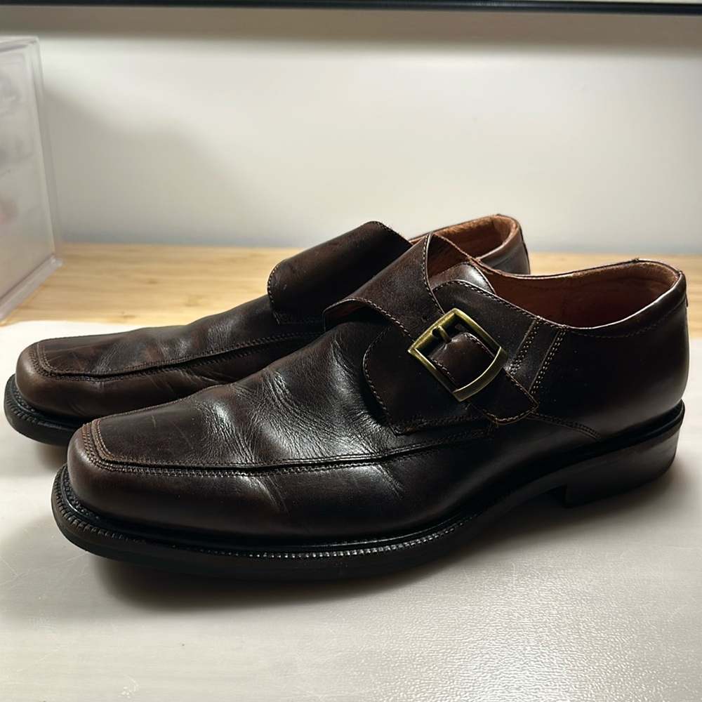 Johnston & Murphy Monk strap brown dress shoes. Size 10.5 M.
